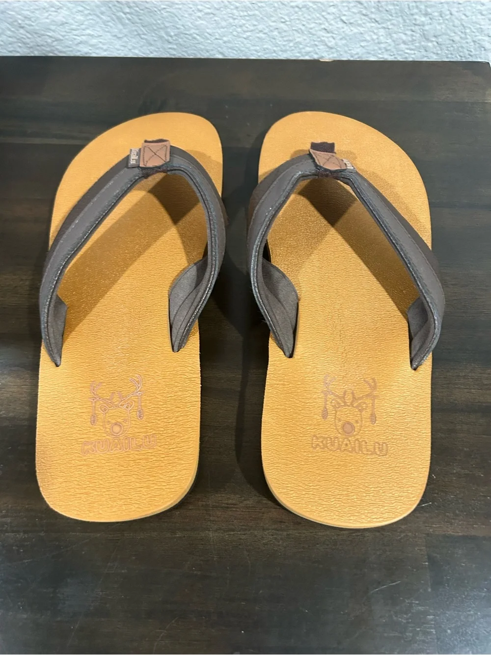 Brown and Tan Men’s Flip-Flops - Casual Beach Sandals